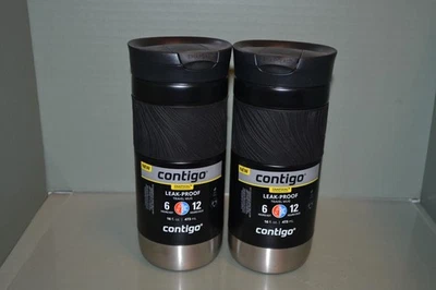 (2)Licorice Stainless Steel 16oz Travel Mug Leak-Proof Insulation For Hot & Cold - Image 1 of 3