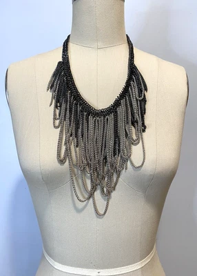 Collar Kendra Scott Margot con flecos tono plata y bronce pesado Foto 1 de 4