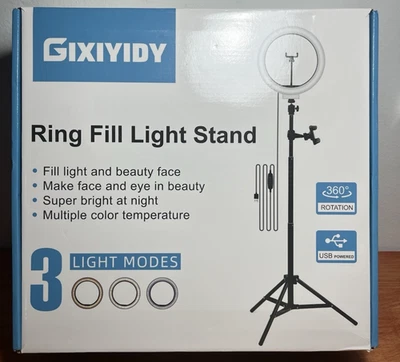 Ring Light with Tripod & Phone Holder – 3 Light Modes | Works 100% | Used - Image 1 of 4