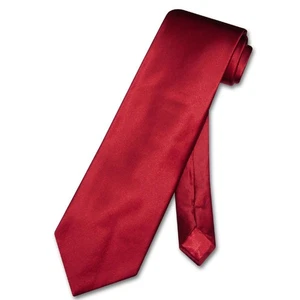 Biagio 100% SILK NeckTie Solid Dark RED Color Mens Neck Tie - Picture 1 of 2