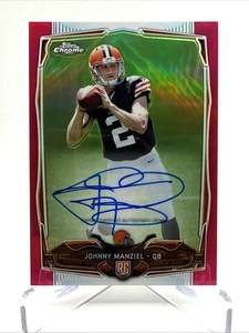 2014 Topps Chrome - Johnny Manziel #169 BCA Rosa Rifrattore Rookie Autografi /75 - Foto 1 di 2