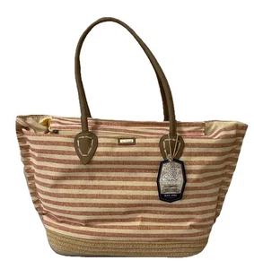 Sun N Sand Womens Cotton Large Beach Tote Bag Striped Shimmer Multicolor - Picture 1 of 16