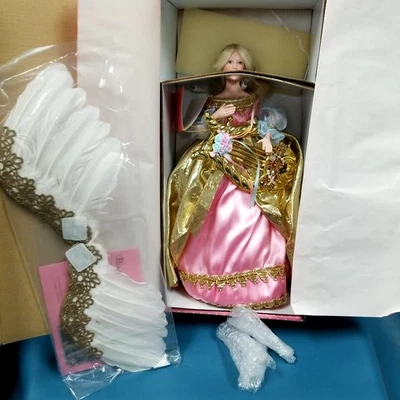 GALERÍAS DEL PARAÍSO Colección del Tesoro Treetop Angel 14" Porcelana Muñeca Luz  Foto 1 de 4