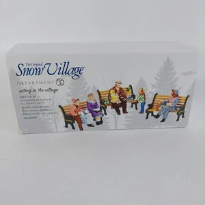 Dept 56 SITTING IN THE VILLAGE 2002 Snow Village Set Of 6 Figures 56.55197 new - Picture 1 of 2