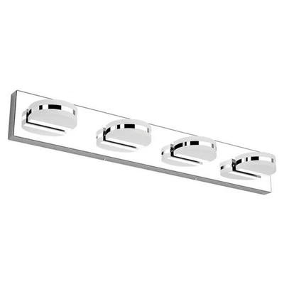 Modern Chrome Vanity Light 4 Lights Acrylic Stainless Steel Bathroom Light Fixtu - Image 1 of 4