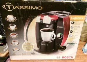 Bosch Tassimo TAS45135UC 1 Cup Espresso Machine -RED WITH Black TRIM - Picture 1 of 9