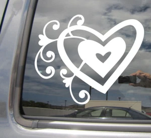 Heart Scroll - Cute Love Car Laptop Bumper Window Vinyl Decal Sticker 10580 - Picture 1 of 2