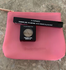 Mac cosmetics makeup bag, shroom eyeshadow, and graphblack eyeliner Kit Set