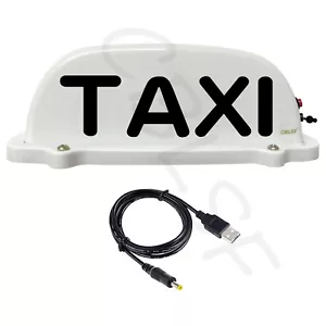 TAXI Cab Top Roof Sign USB Rechargeable Battery with Magnetic Base Waterproof 5V - Picture 1 of 12
