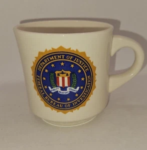 Tazza caffè vintage FBI Dipartimento di Giustizia Federal Bureau of Investigation CHRONO - Foto 1 di 13