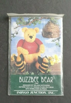 Indygo Junction Pattern BuzzBee Plush Felt Bear  - Image 1 of 4