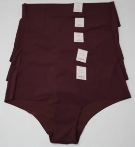 Auden Women's Size L (12-14) Invisible Edge Cheeky Panties Burgundy Mist Lot (5) - Picture 1 of 8