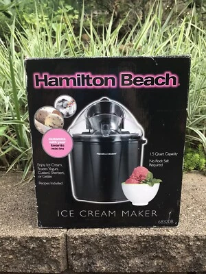 Máquina de helados Hamilton Beach de 1,5 cuartos de galón de capacidad, 68320B IC04 negra FS ¡NUEVA!! Foto 1 de 4