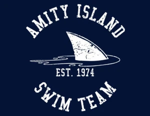Brand New AMITY ISLAND SWIM TEAM T-SHIRT Horror Movie JAWS Fishing SM-3XL - Picture 1 of 2