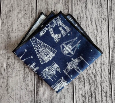Star Wars Blueprint Pocket Square Hankie Handkerchief Formal Made to Order - Image 1 of 4