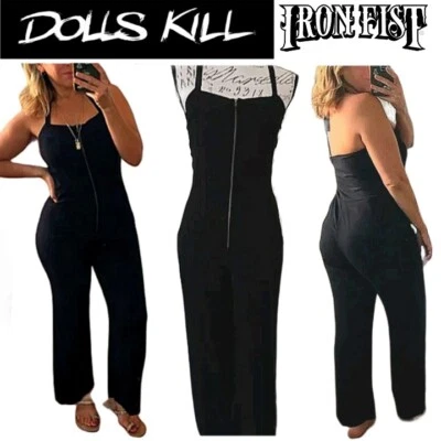 Macacão Dolls Kill Iron Fist XS com zíper novo na caixa! Preto - Imagem 1 de 4