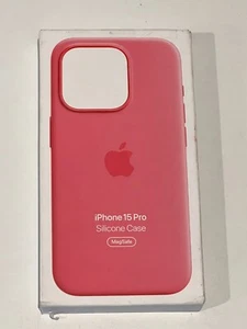 GENUINE Apple Silicone Case w/ Magsafe iPhone 15 Pro - Pink - Photo 1 sur 4