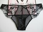 VICTORIA'S SECRET VERY SEXY Black Floral Lace & Mesh Low Rise Cheeky Panty L XL