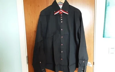 Mens Hawes & Curtis Shirt Limited Edition Slim Fit Single Cuffs Black size XXL - Image 1 of 4