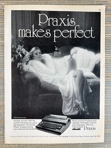 Olivetti Praxis Makes Perfect Electronic Typewriter NY 1982 Vintage Print Ad - Bild 1 von 1