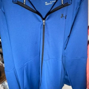 Under armor three XL blue light weight jacket with pockets zip up - Picture 1 of 4