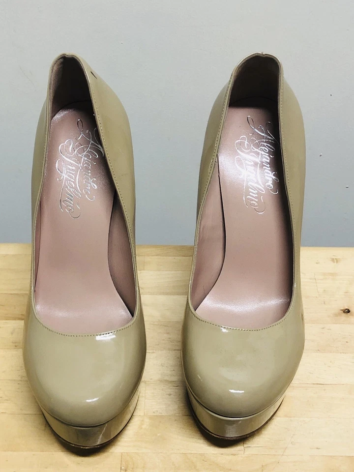 Alejandro Ingelmo Vero Cuoio 裸色骆驼棕褐色漆皮高跟鞋 6.5,37 码 — 第 1/4 张图片