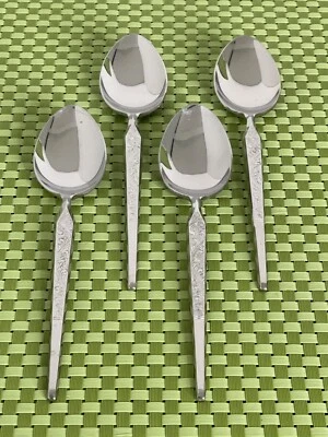 Stanley Roberts WINTHROP Stainless 4 Oval Soup Spoons W.M. Dalton Japan Flatware - Image 1 of 4