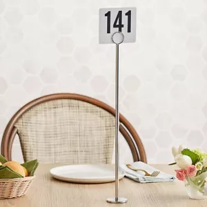 5 Of 15 Inch Stainless Steel Table Number Holder Table Number Stand Place Card - Picture 1 of 4