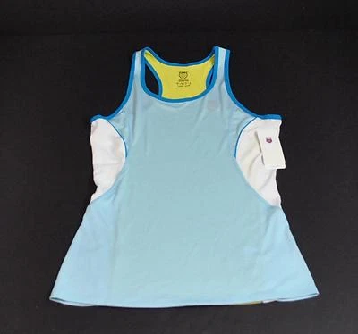 Nuevo tanque K-Swiss Blue Heaven White Trim Racerback Shell protección UV pequeño P30 Foto 1 de 4