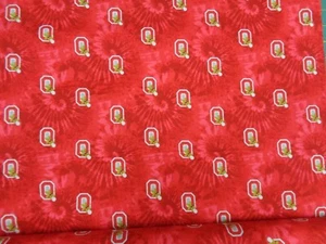 OHIO STATE UNIVERSITY "BUCKEYES " 1/2 YARD NEW TIE DYE DESIGN 100% COTTON - Picture 1 of 5