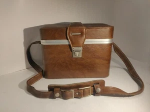 Vintage Faux Leather Camera Hard Bag Case - Picture 1 of 22