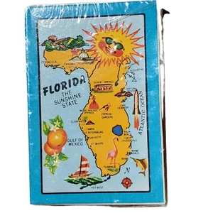 Map of Florida Playing Cards Sealed Sunshine State Oranges Boats Fish GIFT NEW - Picture 1 of 4