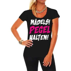 TShirt Damen Mädels PEGEL halten Alkohol Urlaub lustige Sprüche geiler Spruch - Bild 1 von 2