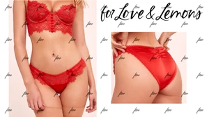 FOR LOVE & LEMONS FAYE CHEEKY PANTY AMORE CREAMSICLE RUE LACE ROSIE LOU RUFFLE L - Bild 1 von 8