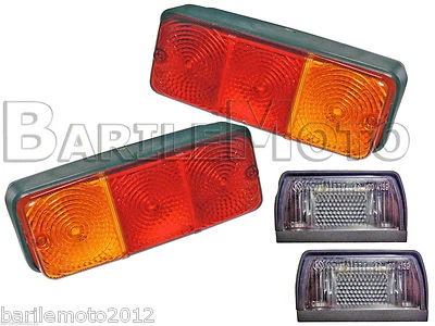 - SENZA MARCA/GENERICO – N°2 Fanale / Faro Posteriore Completo Carrello Appendice + N°2 Fanale Luce Targa