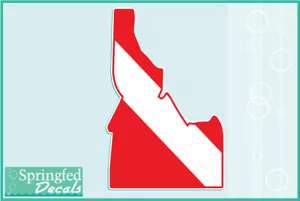 Vinyl-Aufkleber IDAHO geformt Tauchen Flagge Auto LKW Sticker SCUBA Tauchen Decal - Bild 1 von 1