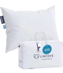 Lincove Cloud Natural Canadian Down Pillow, White Luxury 625 - Standard SOFT - Picture 1 of 3