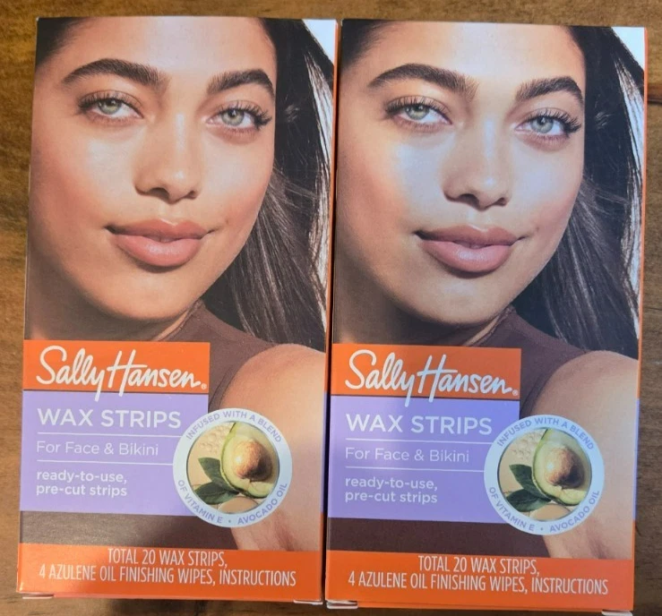 2 Cajas Tiras de Cera Sally Hansen para Rostro y Bikini Nuevas 20 Cada Caja Foto 1 de 4