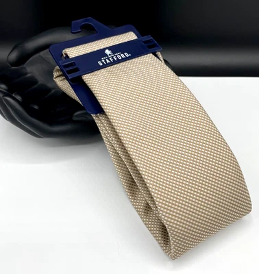 Corbata de cuello para hombre STAFFORD ~ Taupe ~ Texturizada ~ NUEVA PRECIO DE VENTA SUGERIDO POR EL FABRICANTE: $34. Foto 1 de 3