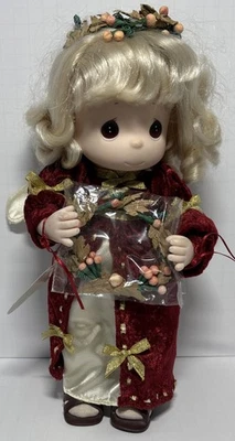 Muñeca de vinilo de vacaciones de Navidad Precious Moments 12" Mary Angel Wings 1999 Foto 1 de 4