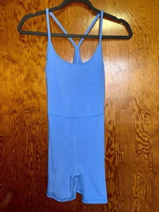 Old Navy PowerChill Cami Bodysuit Romper Playsuit Sz XS Blue Go Dry Cups Removed - Picture 1 of 6