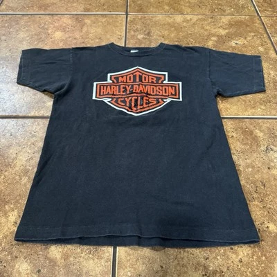 Camisa Harley Davidson De Colección Años 70 Para Hombres M Negra CAMPEÓN Barra Azul EE. UU. Puntada Única Foto 1 de 4