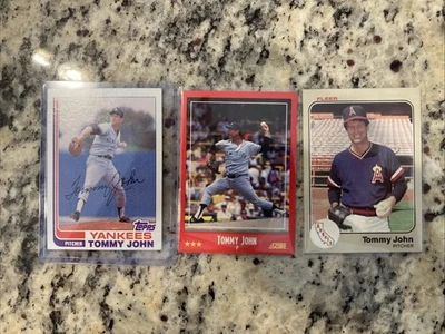Tarjetas de béisbol Tommy John, lote de 3. Topps, Score y Fleer. Todas las tarjetas como nuevas Foto 1 de 4