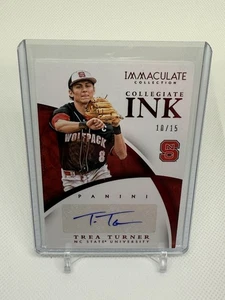 Panini Immaculate 2015 - Collegiate Ink Trea Turner #21 rojo/15 (AU, RC) - Imagen 1 de 2