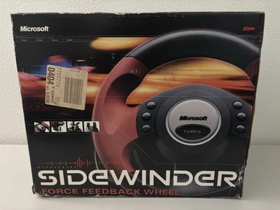 Microsoft Sidewinder Force Feedback Steering Wheel VTG 2002 PC NEW in Open Box - Image 1 of 4