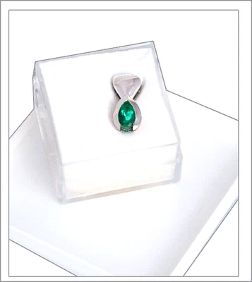 Edler Smaragd Tropfen - Weißgold Anhänger - Luxuriöses vom Greenfire - Bild 1 von 4