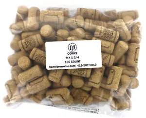 #9 Straight Corks 15/16" x 1 3/4". Bag of 100 - Picture 1 of 6