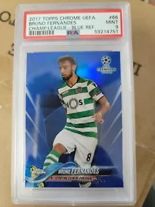 2017-18 Topps Chrome UEFA Bruno Fernandes Blue Refractor Rookie #/150 PSA 9 - Picture 1 of 2