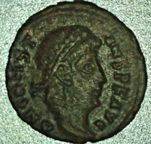 Constans 333-350 AE3 Obv-DNCONSTINS PF AVG, Rev-In Wreath VOT XX MVIT XXX - Picture 1 of 2