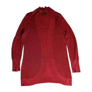 Spring/Quiet Luxury/Zara Knit Long Open Face Cardigan Duster Burgundy Red XL - Picture 1 of 6
